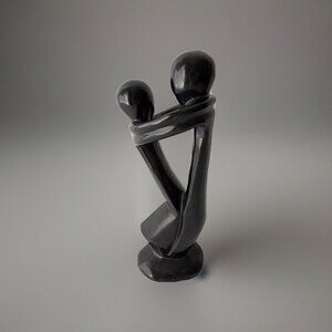 Abstract Hand Carved Kisii Soapstone Couple Figurine Art Sculpture Statue Kenya